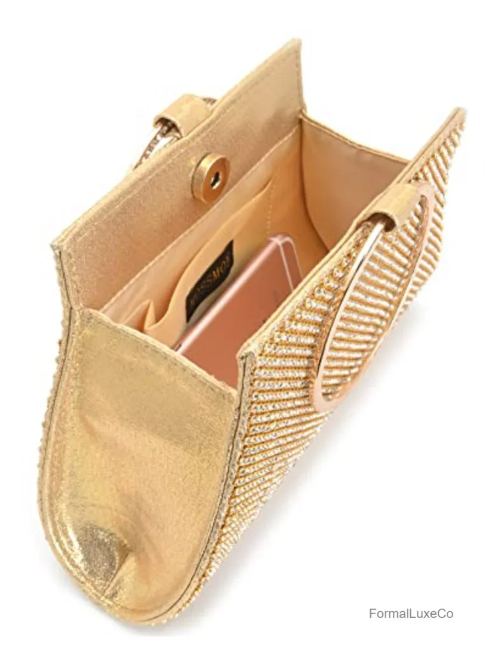 Crystal Clutch Evening Bag with Wristlet Rhinestone Handbag